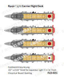 Custom Japanese Ryujo Light Carrier Flight Deck Sticker (x4) - Combat Miniatures