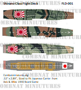 Custom Japanese Shinano Class Flight Deck Sticker (X4) - Combat Miniatures