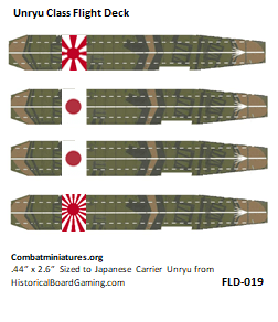 Custom Japanese Unyru Carrier Flight Deck Sticker (x4) - Combat Miniatures