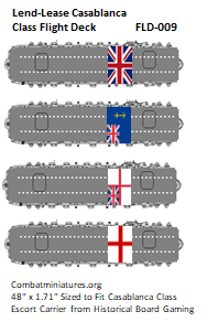Custom Lend - Lease Casablanca Escort Carrier Flight Deck (x4) - Combat Miniatures