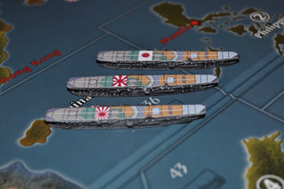 Custom Painted Kaga Japanese Carriers (x3) - Combat Miniatures