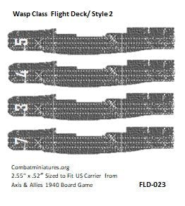 Custom Wasp Class Carrier Flight Deck Sticker/ Style 2 (x4) - Combat Miniatures
