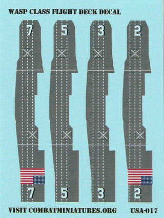 Custom WASP Class US Carrier Flight Deck Water Slide Decal (x4) - Combat Miniatures