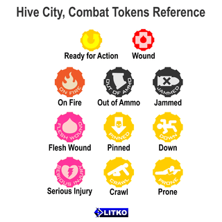 Hive City Combat Token Set, Multi - Colored (x65) - Combat Miniatures