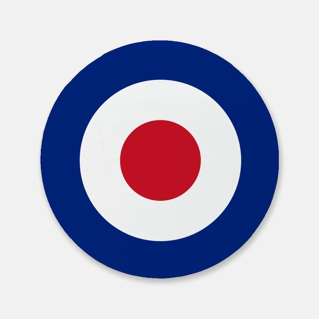 Single British Royal Airforce Roundel Cork Back Coaster (Round)