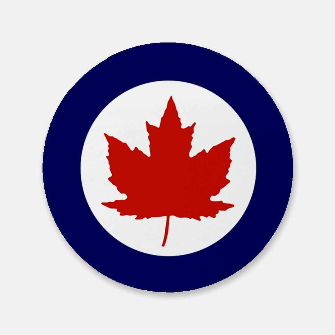Single Canadian Airforce Roundel Cork Back Coaster (Round)