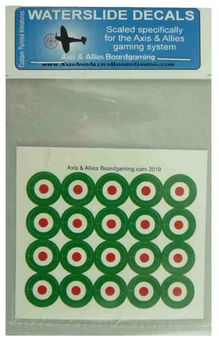 Axis & Allies Italian Roundel Infantry Base Water Slide Decals