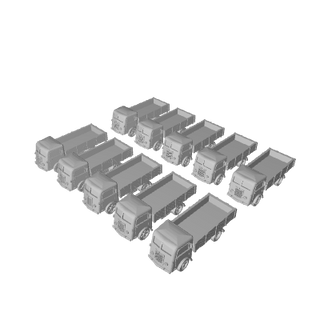 Italian Fiat 626 Truck with Open Bed (x10) - Combat Miniatures