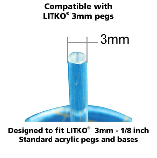 LITKO Standard Flight Stand Peg Toppers, Clear (20) - Combat Miniatures