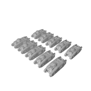 Micro Armour 3D Printed French Char "B" Heavy Tank (x10) - Combat Miniatures