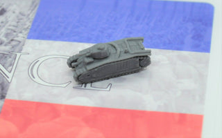 Micro Armour 3D Printed French Char "B" Heavy Tank (x5) - Combat Miniatures