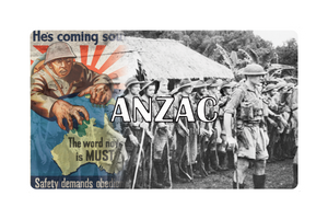 3.5" x 5.5 ANZAC Combat Label with Poster & Title