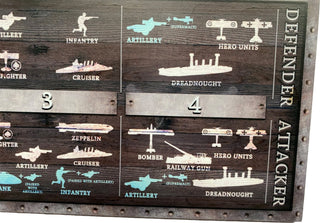 Printed Battle Board For Kings & Kaisers Board Game V1.4 (Heavy Weight Metal) - Combat Miniatures