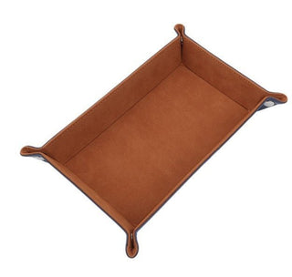 Rectangle Storage Tray PU Leather Velvet Folding Dice Tray - Combat Miniatures