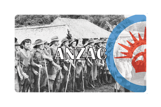 3.5" x 5.5 ANZAC Roundel Combat Label with Title (2 Variations)