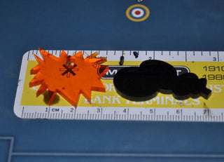 Smoke Cloud Marker w/ Star Burst Base, Two Variants (x5) - Combat Miniatures