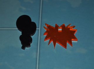 Smoke Cloud Marker w/ Star Burst Base, Two Variants (x5) - Combat Miniatures