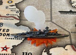 Smoke Cloud Marker w/ Star Burst Base, Two Variants (x5) - Combat Miniatures