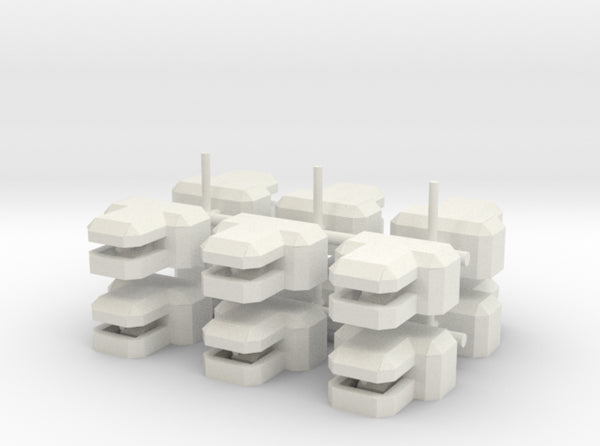 1/285 3D Printed "T" Concrete Bunker (x12)
