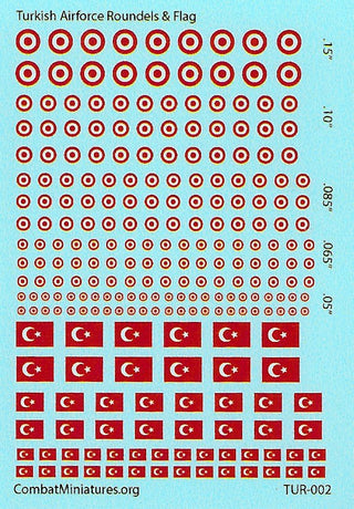 Turkish Roundel & Flags Water Slide Decal - Combat Miniatures