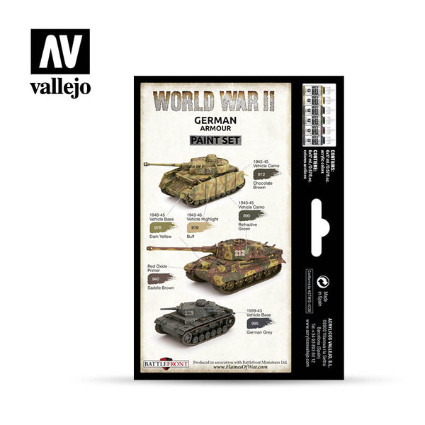 German Armor Paint Set from Vallejo (6) Colors