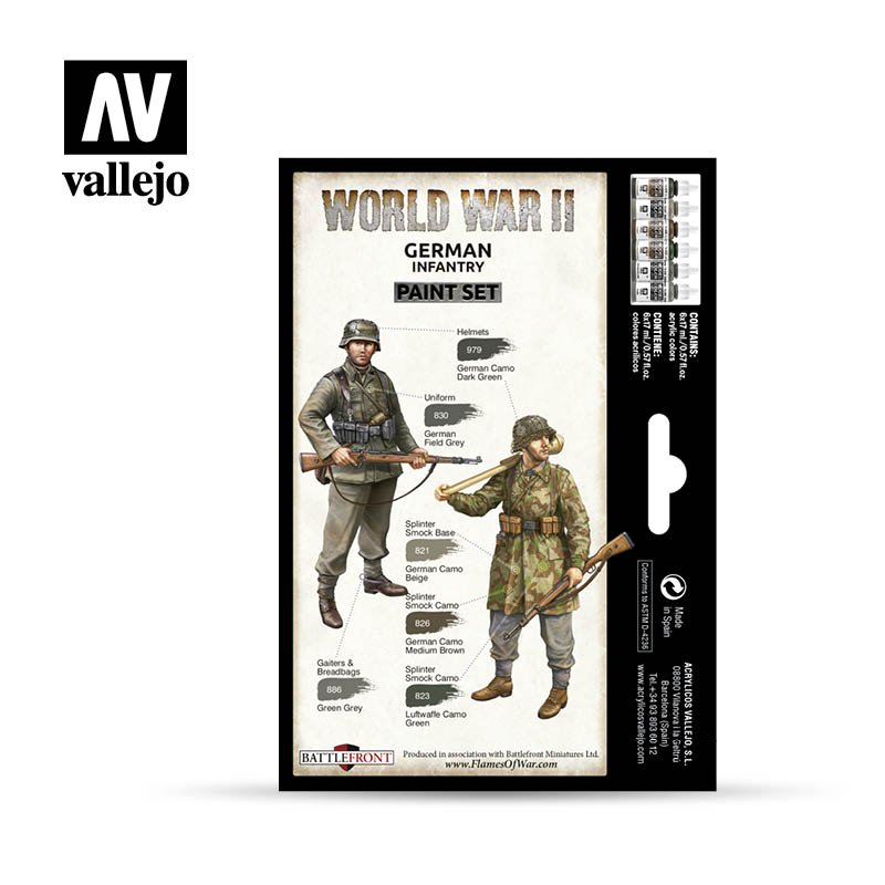  WWII German Camouflage Model Color Set by Vallejo  Acrylics