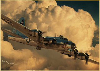 World War II plane and aircraft Poster retro kraft paper wall poster home decor - Combat Miniatures