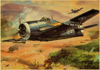 World War II plane and aircraft Poster retro kraft paper wall poster home decor - Combat Miniatures