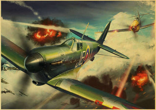 World War II plane and aircraft Poster retro kraft paper wall poster home decor - Combat Miniatures