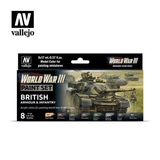 WW3 BRITISH ARMOUR & INFRANTY PAINT SET - Combat Miniatures