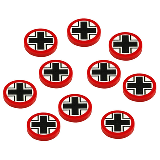 WWII Acrylic Faction Roundels, German National Cross (x10) - Combat Miniatures